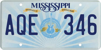 MS license plate AQE346