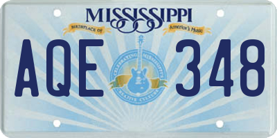 MS license plate AQE348