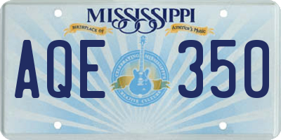 MS license plate AQE350