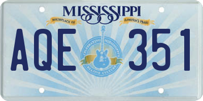 MS license plate AQE351