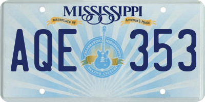 MS license plate AQE353