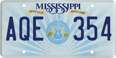 MS license plate AQE354