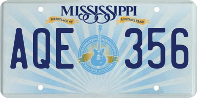 MS license plate AQE356