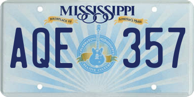MS license plate AQE357