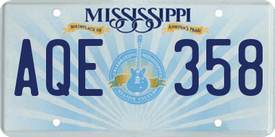 MS license plate AQE358