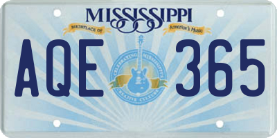 MS license plate AQE365