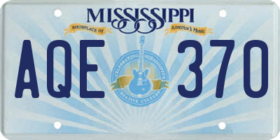 MS license plate AQE370