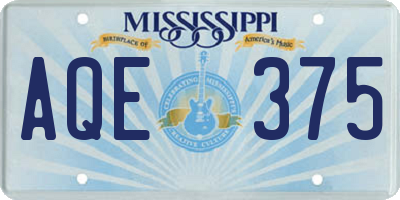MS license plate AQE375
