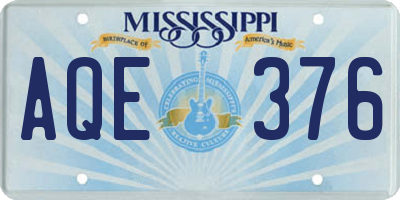 MS license plate AQE376