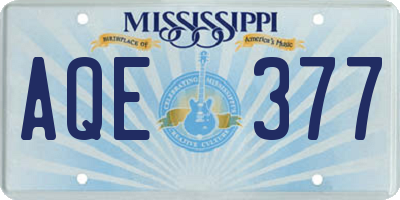 MS license plate AQE377