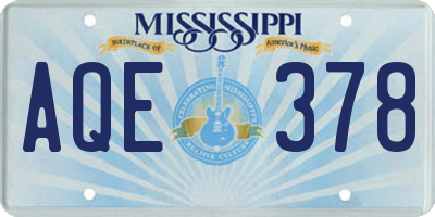 MS license plate AQE378