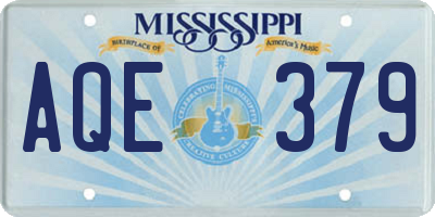 MS license plate AQE379