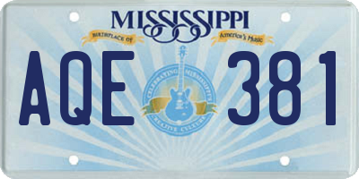 MS license plate AQE381