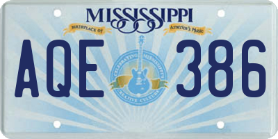 MS license plate AQE386