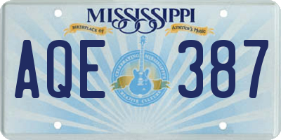 MS license plate AQE387