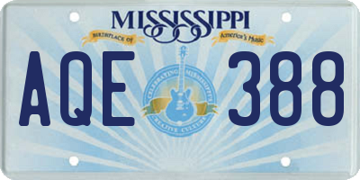 MS license plate AQE388