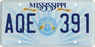 MS license plate AQE391