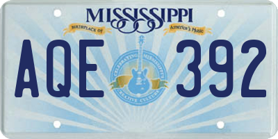 MS license plate AQE392