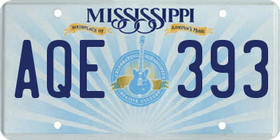MS license plate AQE393