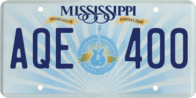 MS license plate AQE400
