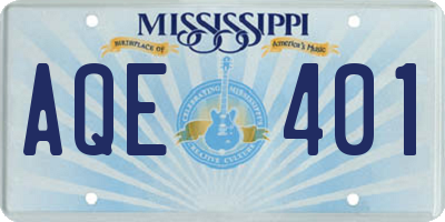 MS license plate AQE401