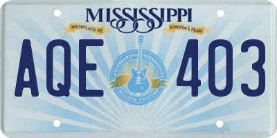 MS license plate AQE403