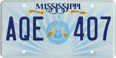 MS license plate AQE407