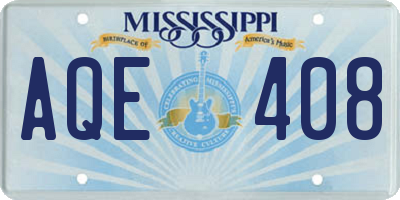 MS license plate AQE408