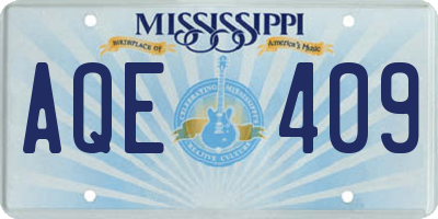MS license plate AQE409
