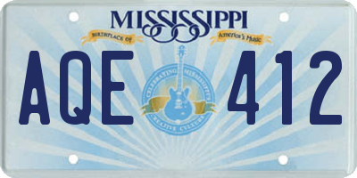 MS license plate AQE412