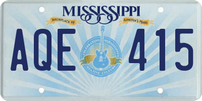 MS license plate AQE415