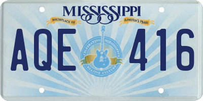 MS license plate AQE416