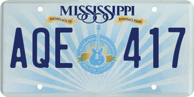 MS license plate AQE417