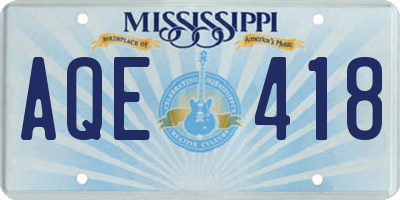 MS license plate AQE418