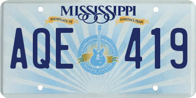 MS license plate AQE419