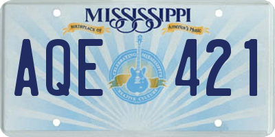 MS license plate AQE421