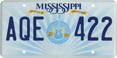 MS license plate AQE422