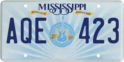 MS license plate AQE423