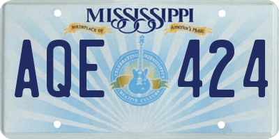 MS license plate AQE424