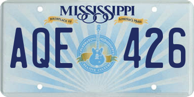 MS license plate AQE426