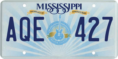 MS license plate AQE427