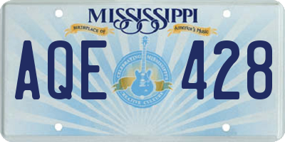 MS license plate AQE428