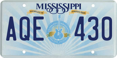 MS license plate AQE430