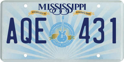 MS license plate AQE431