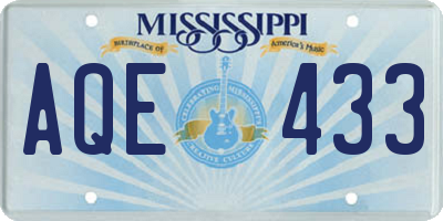 MS license plate AQE433