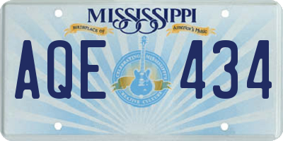 MS license plate AQE434