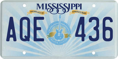 MS license plate AQE436