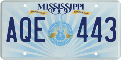 MS license plate AQE443