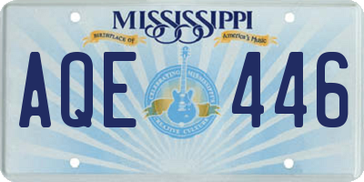 MS license plate AQE446