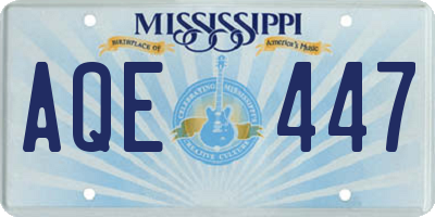 MS license plate AQE447